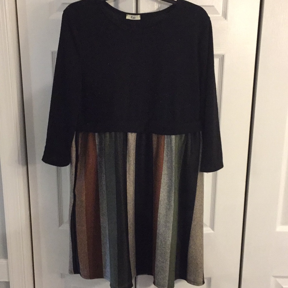 Large black and multicolor dress